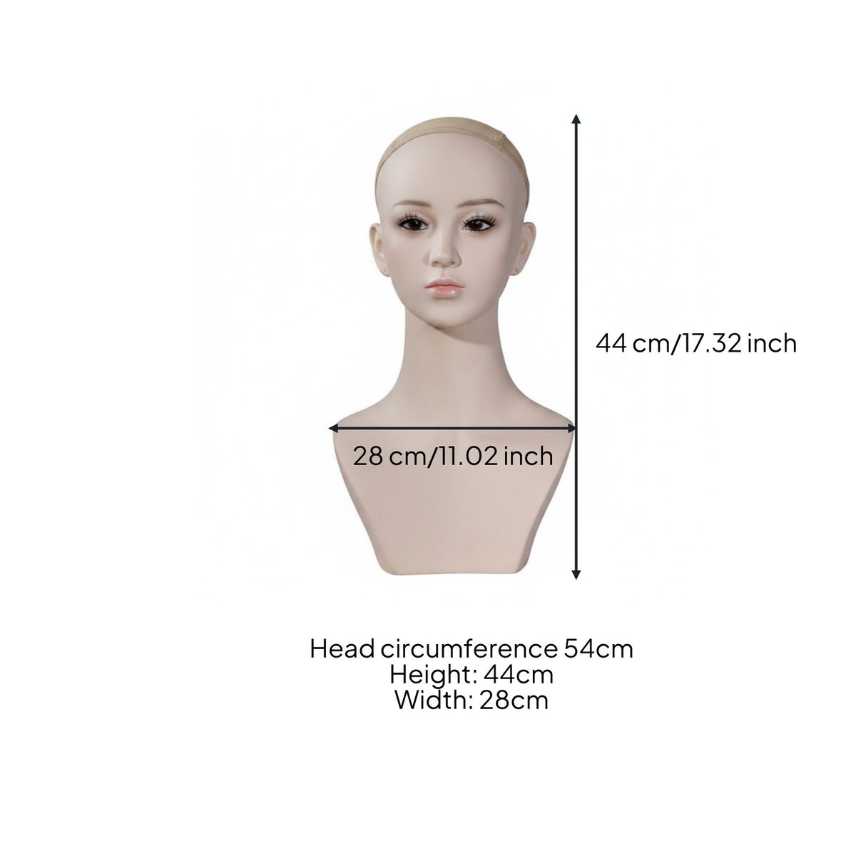 Realistic Mannequin Head Lifelike Mannequin Bust Polished Surface for Cosplay