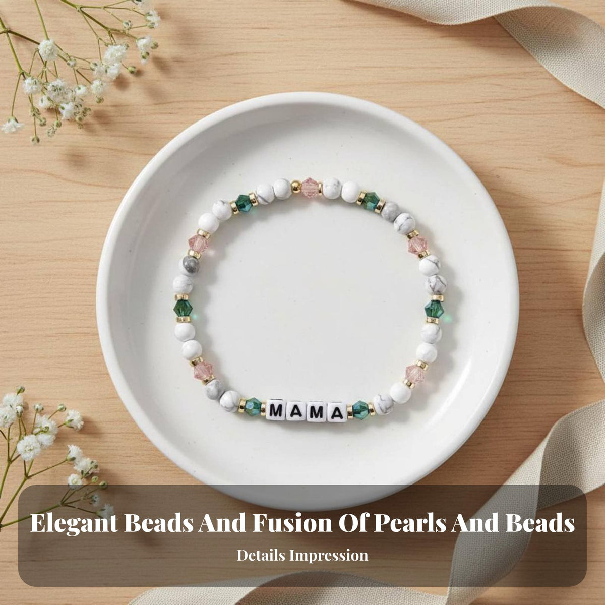 2 Pieces Mama Mini Bracelet Set New Mom Gift Mama and Mini Bracelet Set