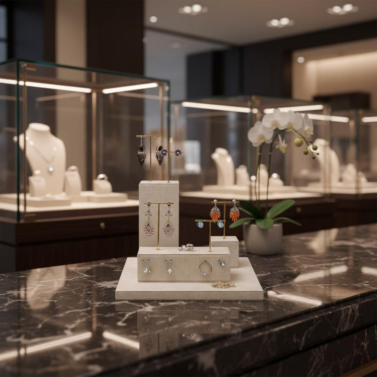 Jewelry Display Stand Space-Saving Watch Display Holder Stable Base Countertop Jewelry Stand for Retail Stores, Boutique Owners, Showroom