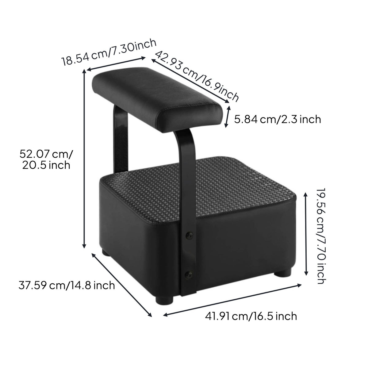 Salon Shampoo Bowl Footstool Wear Resistant Backwash Station Ottoman Adjustable Feet Standalone Footrest Stool for Spa