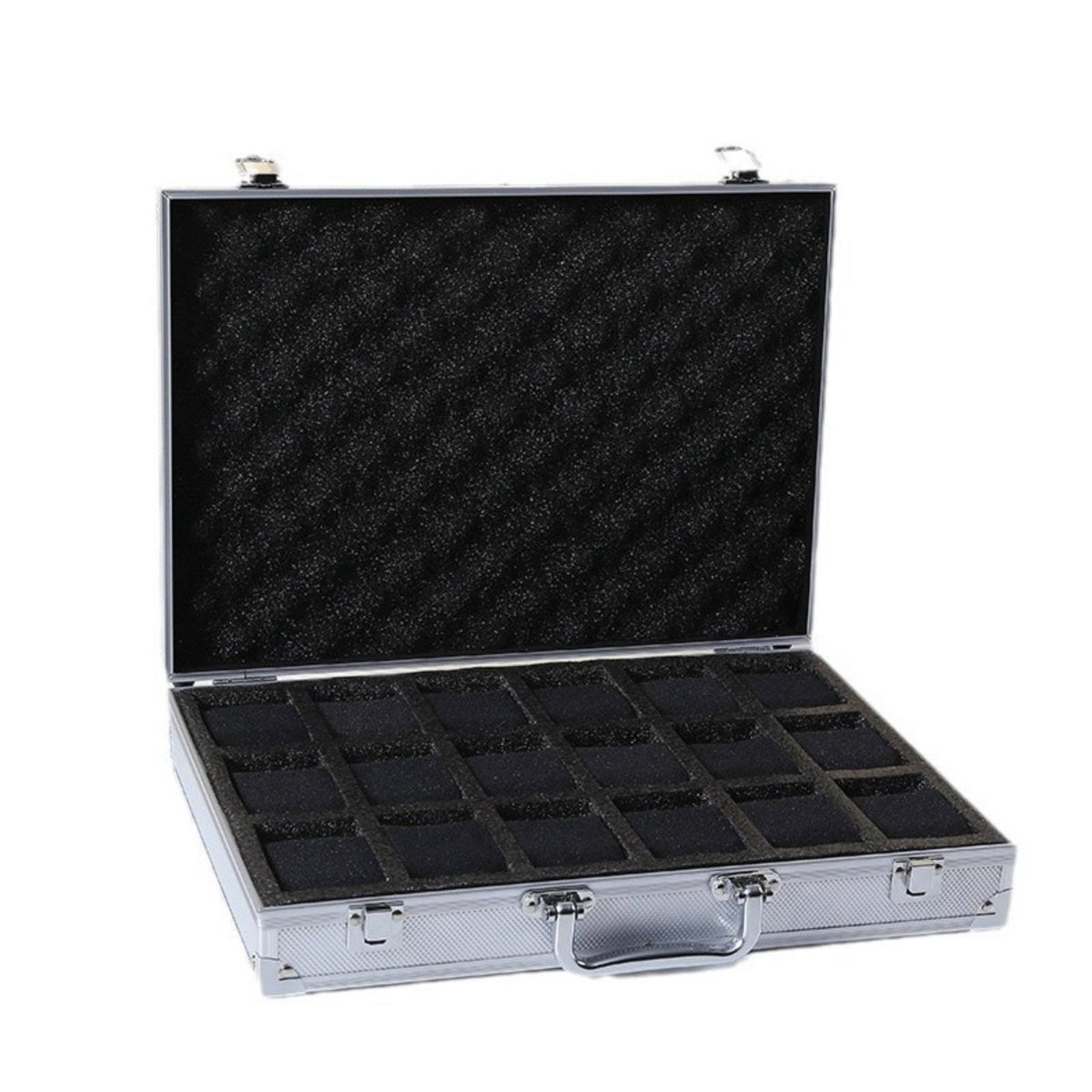 Aluminum Watch Briefcase Lockable Watch Travel Carrying Case Accessory Organizer Rigid-Shell Protection Long-Lasting Handle