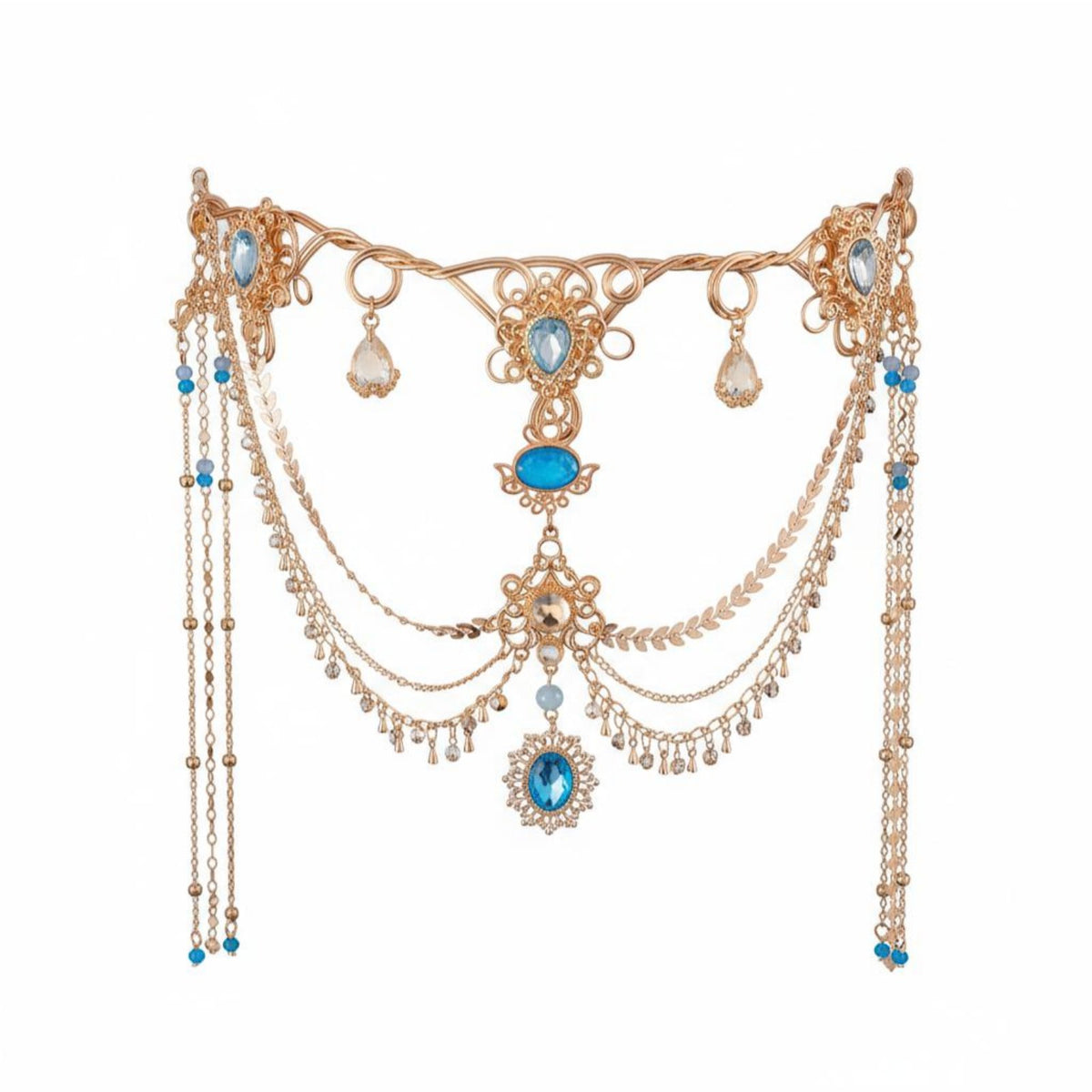 Ancient Grotto Design Hair Accessory Handmade Chinese Design Hair Crown Exotic Celestial Being Headpiece Elegant Features