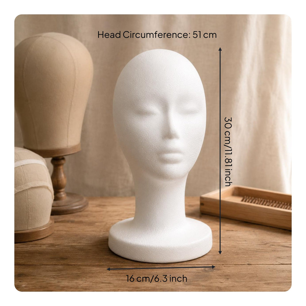 Cosplay Head Model Lightweight Hat Display Head Easy to Shape for Shop, Studio