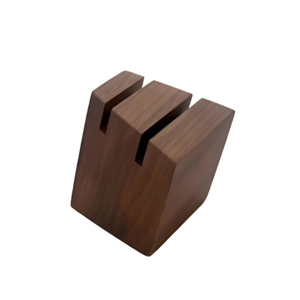 Walnut Wood Ring Display Holder Stand Faceted Ring Display Holder With