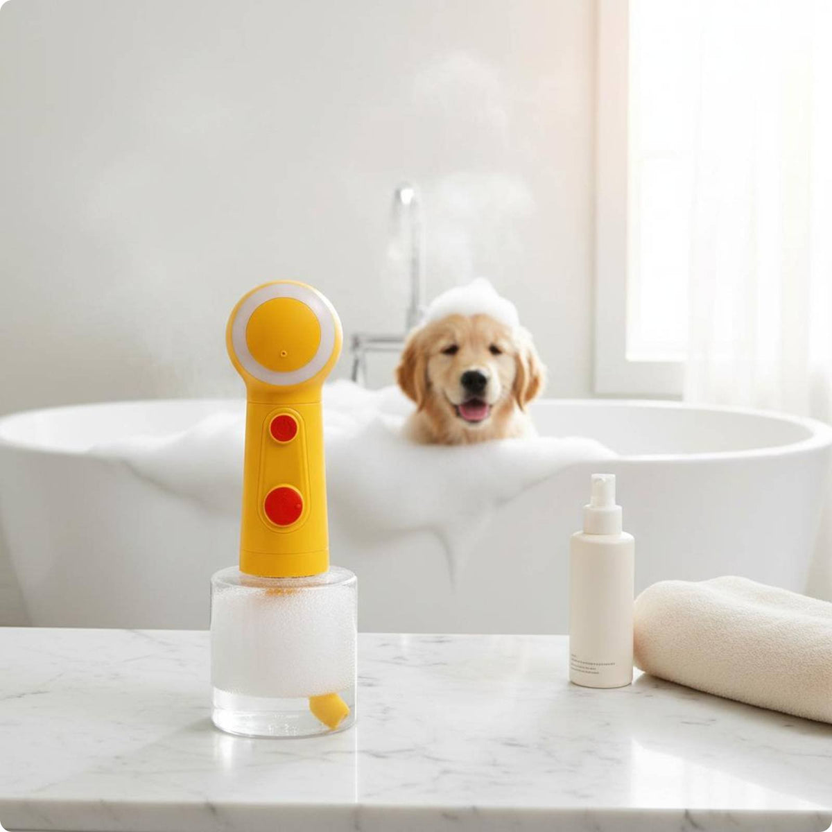 Dog Shampoo Foaming Machine Easy to Use Rechargeable Soap Foamer Single-Button