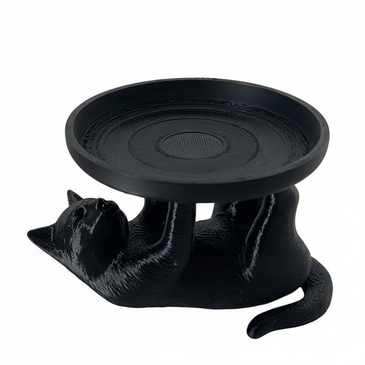 Cat Figurine Tray Creative Design Resin Cat Sculpture Tray Modern Aesthetic