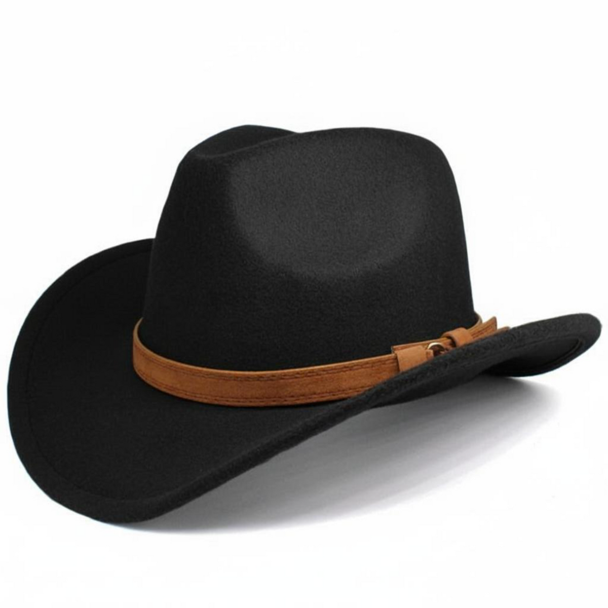 Adjustable wool cowboy hat, wide brim