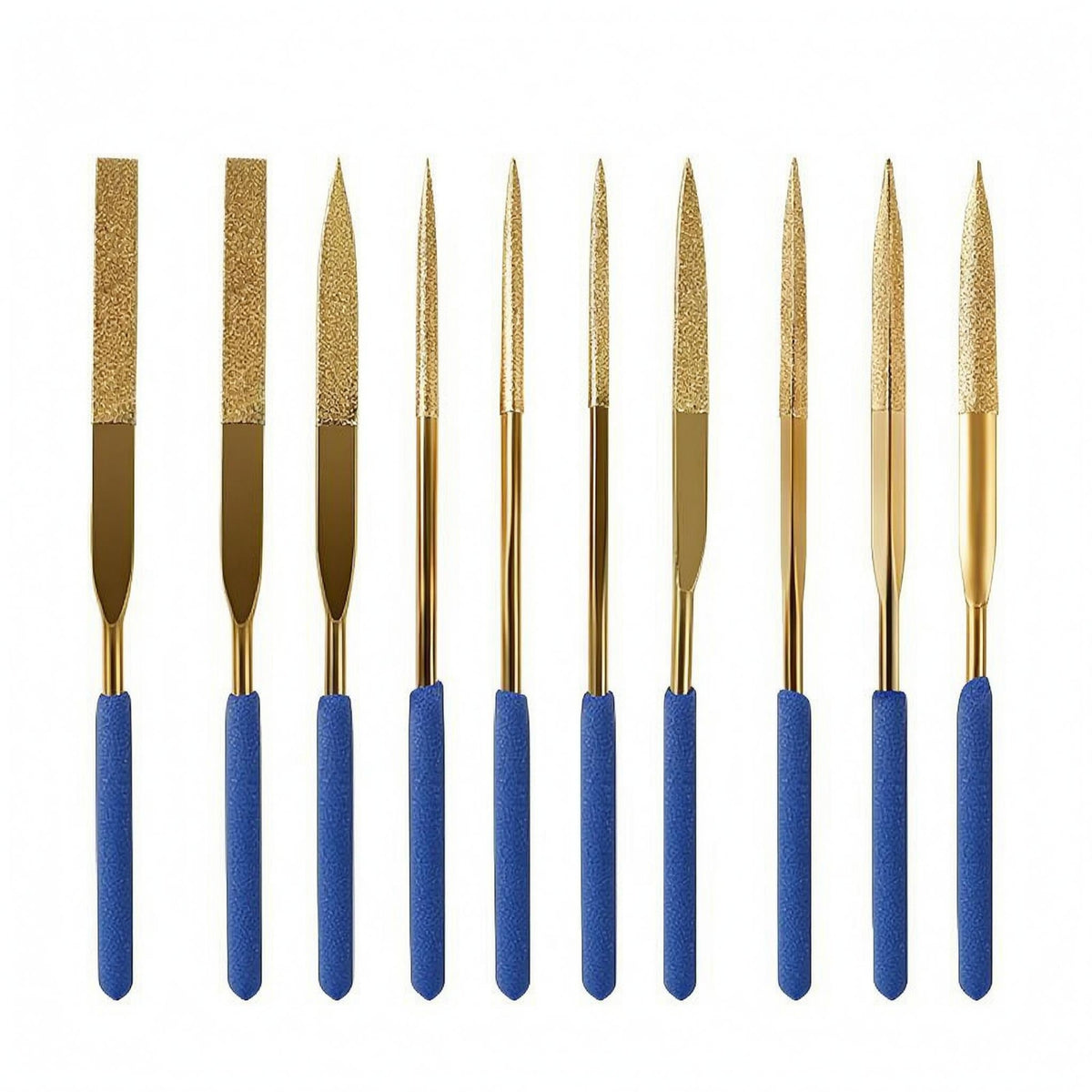 10 Pieces Diamond File Set Blue Handle Hand Tool