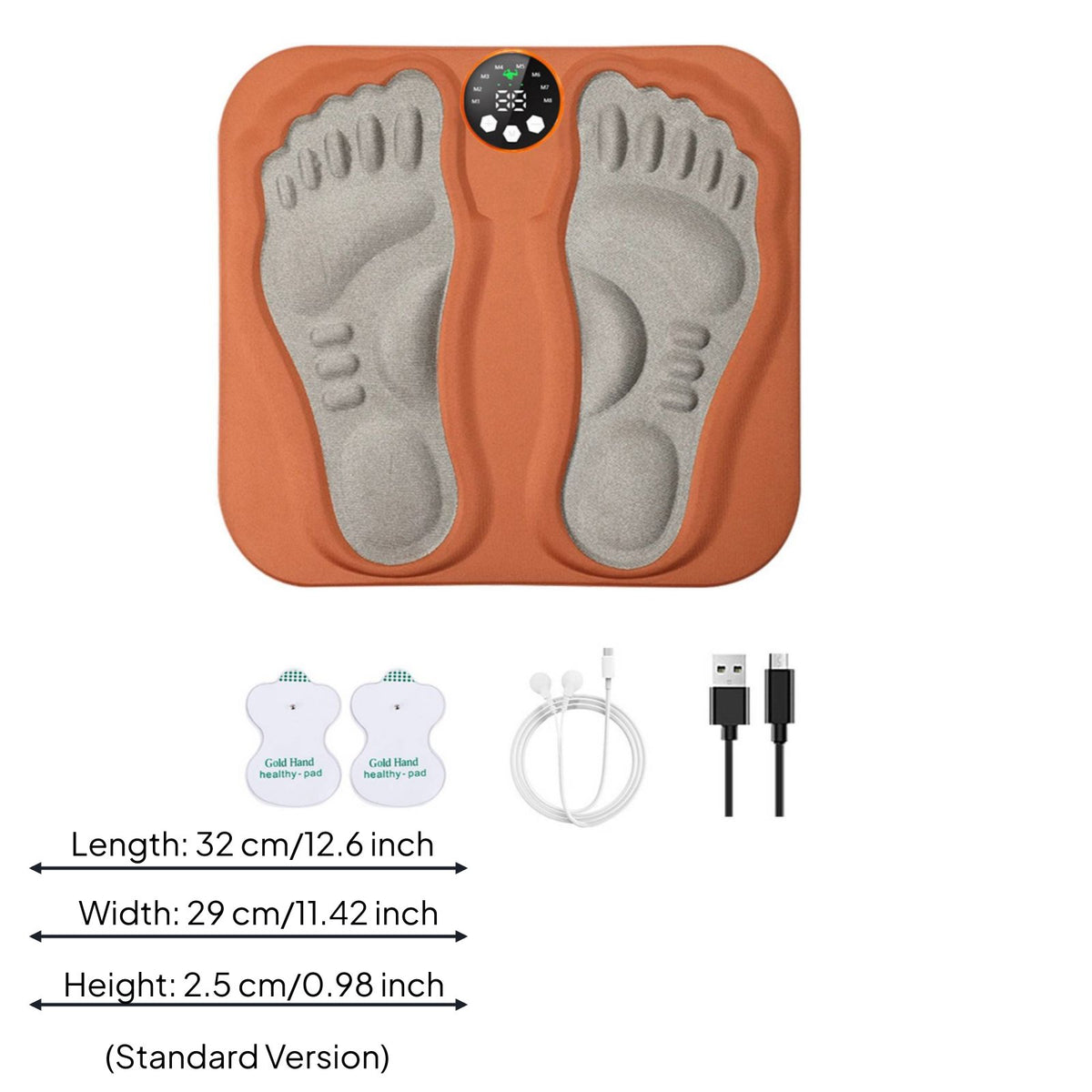 EMS Foot Massager Mat Adjustable Intensity Health Device Easy to Clean for Home