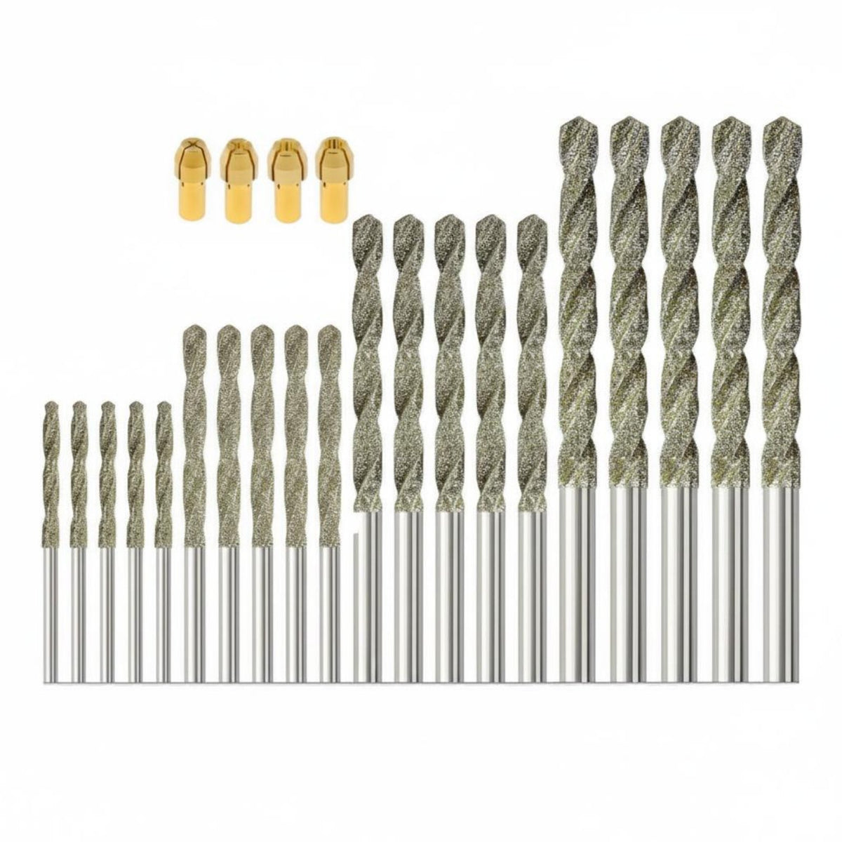 24 Pieces Crystal Set Includes 4 Brass Collets Rotary Tool Accessory