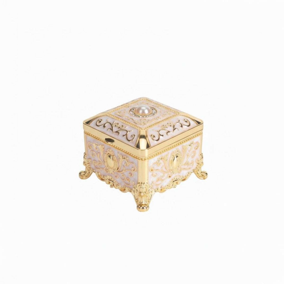 Exquisite Gift European Design Jewelry Box Long-Lasting Zinc Alloy Engraved Keepsake Case for Wedding