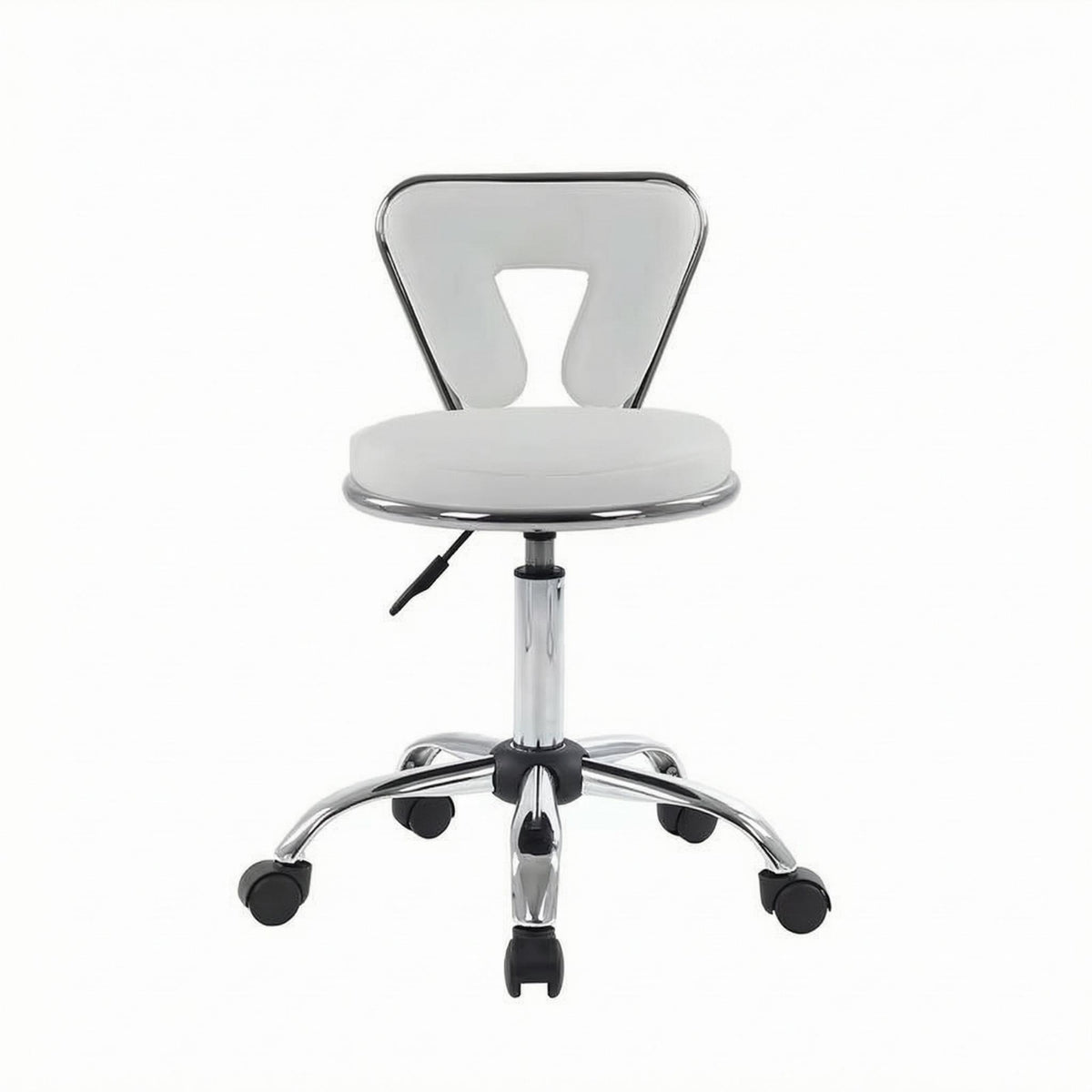Height Adjustable Salon Chair Central Cutout Swivel Salon Chair Caster Wheels for Hair Stylists