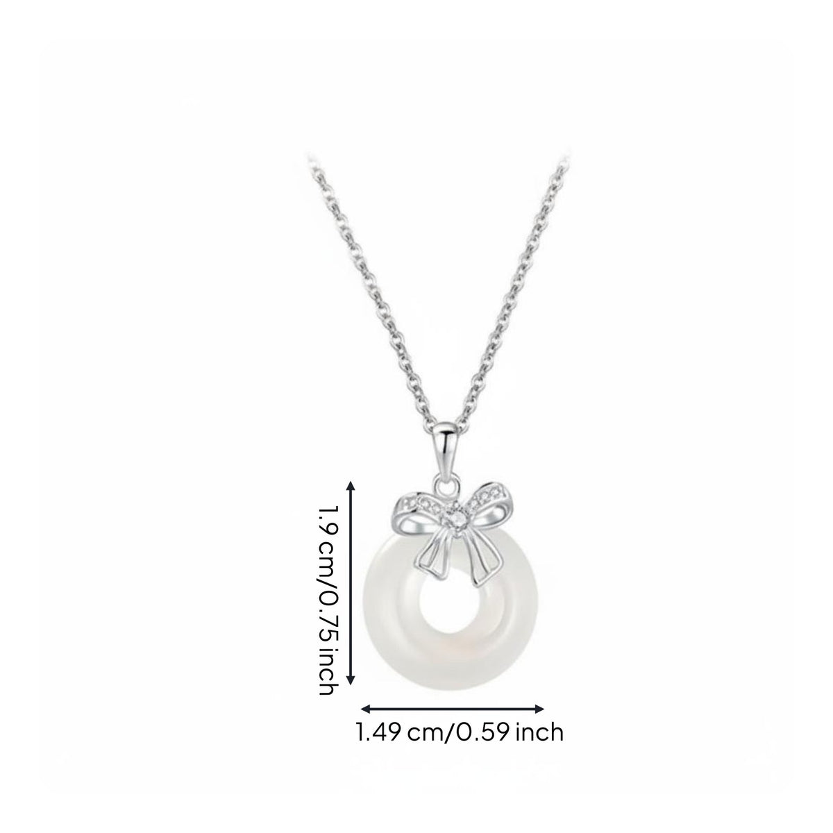 Bowknot Jade Necklace Elegant Design Safety Buckle Locket Timeless Elegance