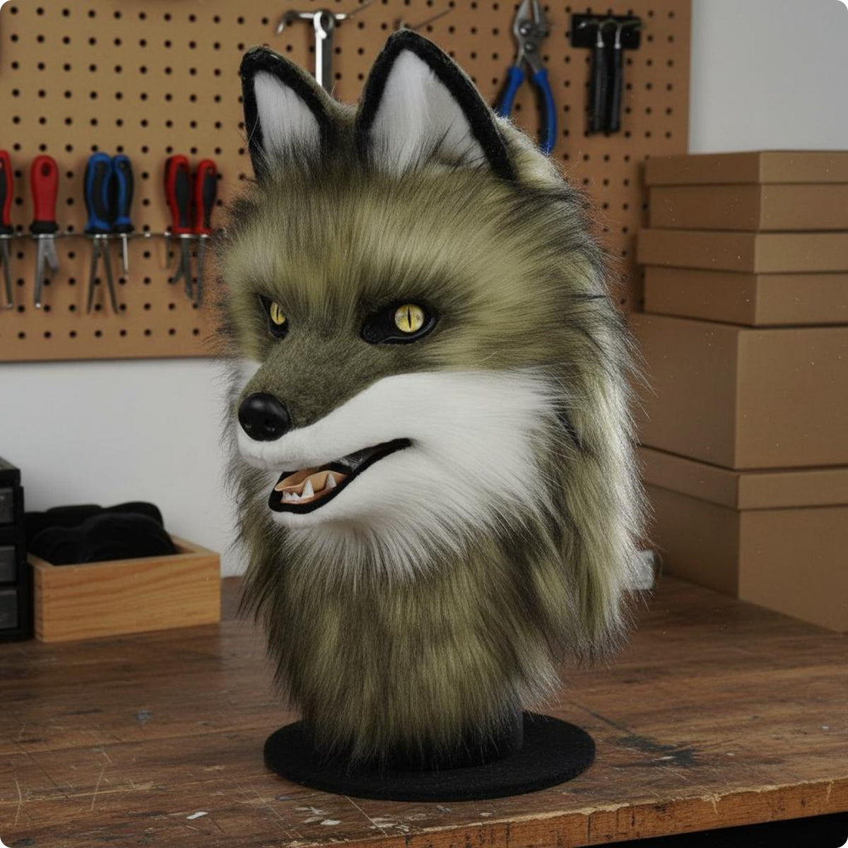 Canine Fursuit Head Wearable Canine Mask Head Easy to Wear for Convention, Photo