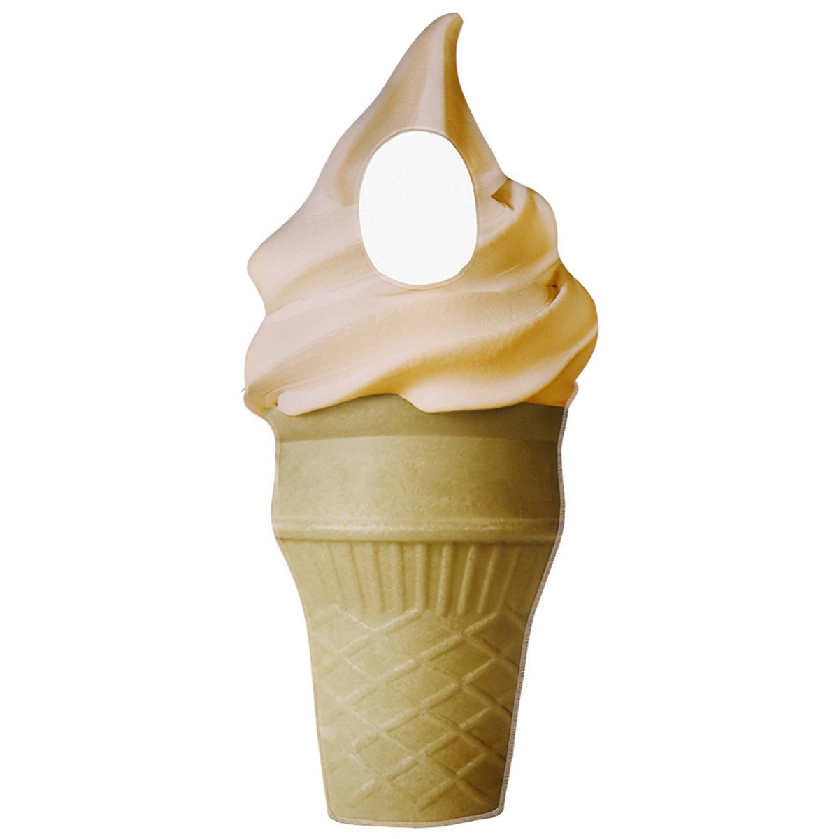 Soft Serve Cone Costume Single-Piece Ice Cream Cone Costume Waffle Texture