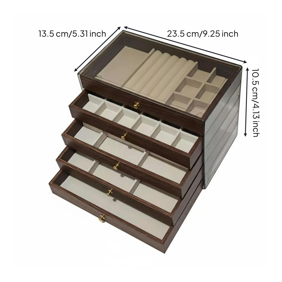 5-Layer Jewelry Box Tangle-Tangle-Resistant Organization Band Necklace Storage