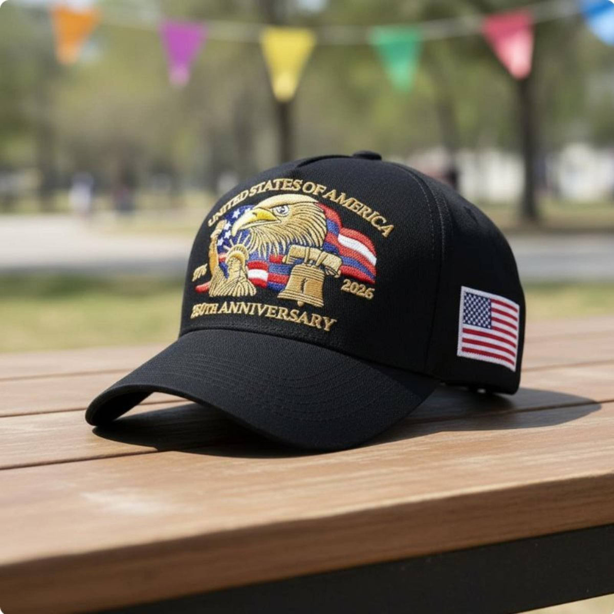USA 250th Anniversary Cap 100% Cotton 1776-2026 Commemorative Hat for Collectors