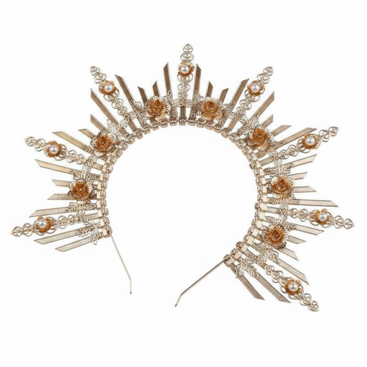 Elegant Radiant Headband Regal Aesthetic Radiant Crown Celestial Headpiece Ornate Design Medieval Cosplay Crown Lightweight
