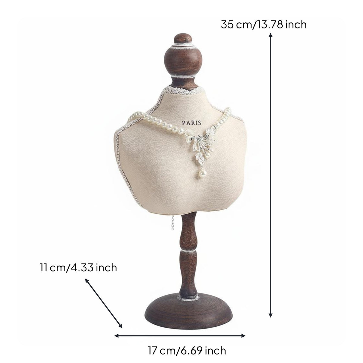 Pearl Necklace Display Stand Decorative Jewelry Holder Bust Elegant