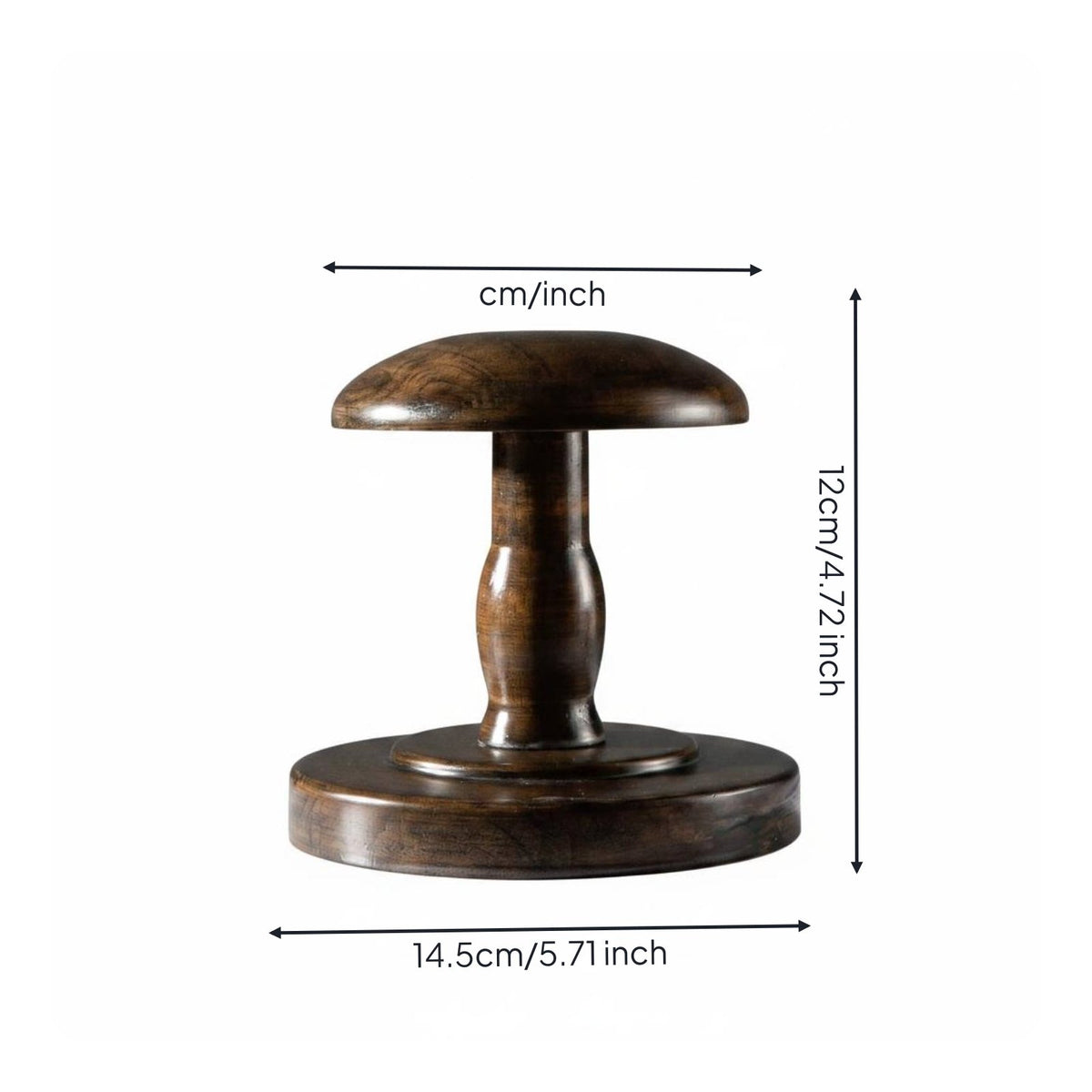 Wooden Hat Stand Stable Base Dome Top Hairpiece Holder Multi-Purpose