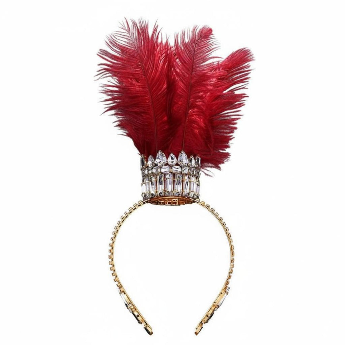 Crystal Feather Headdress Lively Feathers Gothic Performance Girl Headpiece Performance Girl Feather Headpiece Dramatic Effect