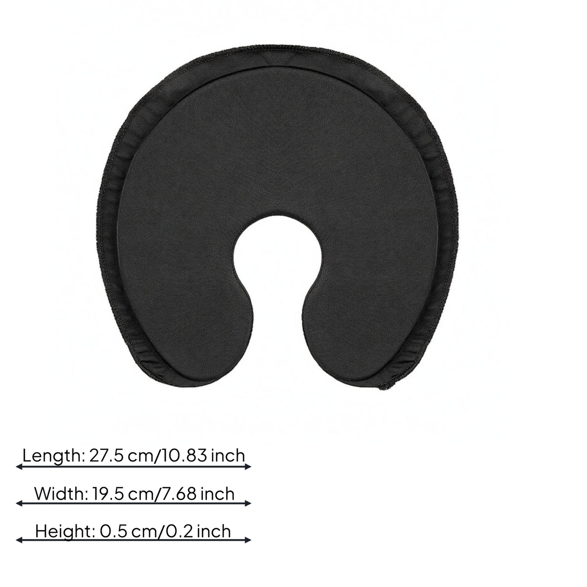 Black Gel Breast Pad Stitched Perimeter Personal Care Item Curved