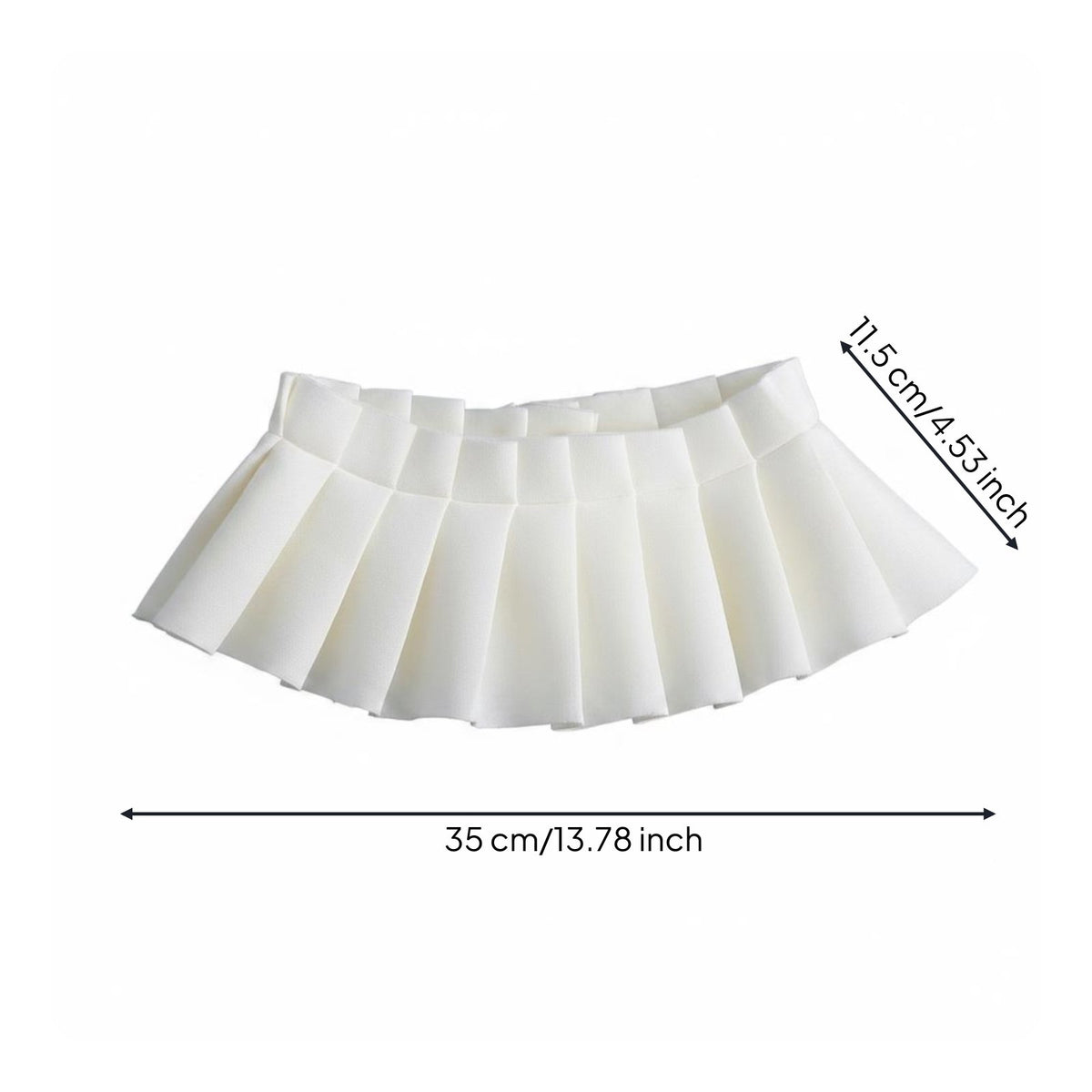 Airy White Textile Lightweight Pleated Bib Easy Overlay for Women