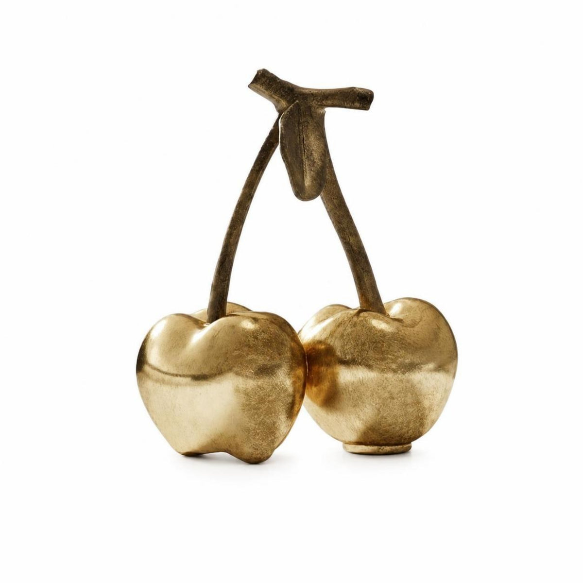 Metal Cherry with Leaf Compact Metal Cherry Ornament Sculptural Decor for Bookshelf
