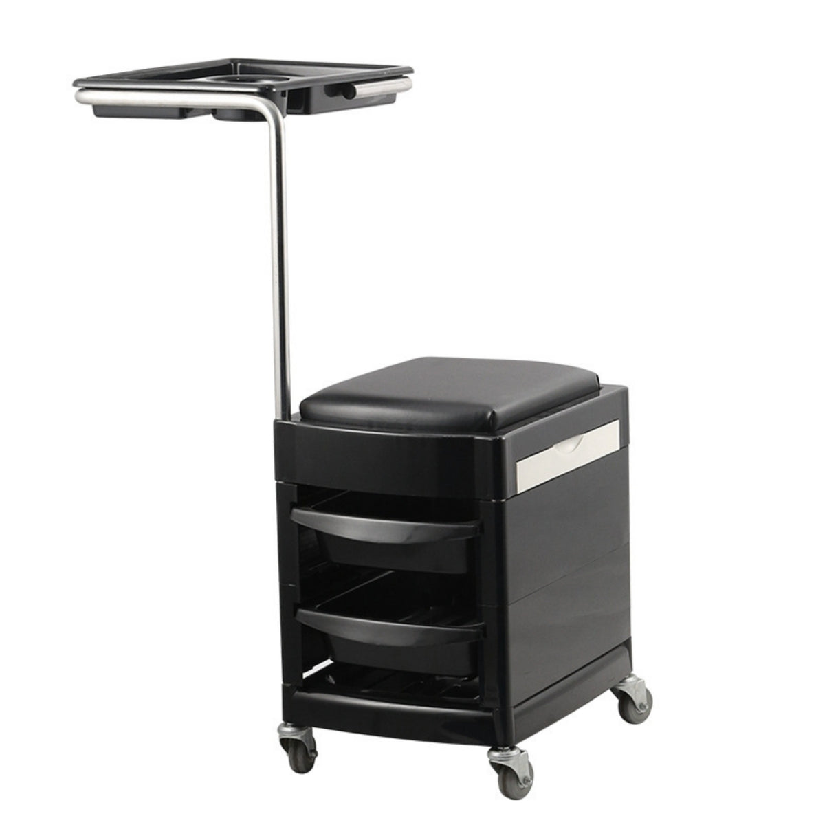 Manicure Trolley Stool Mobile Pedicure Cart with Seat Padded for Beauticians