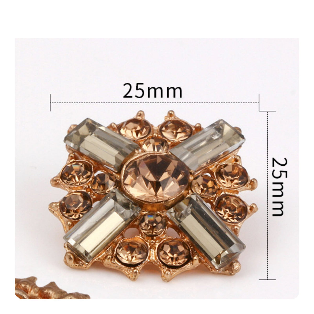 Crystal Rhinestone Button Easy to Sew Cross Shaped Decorative Button Reusable