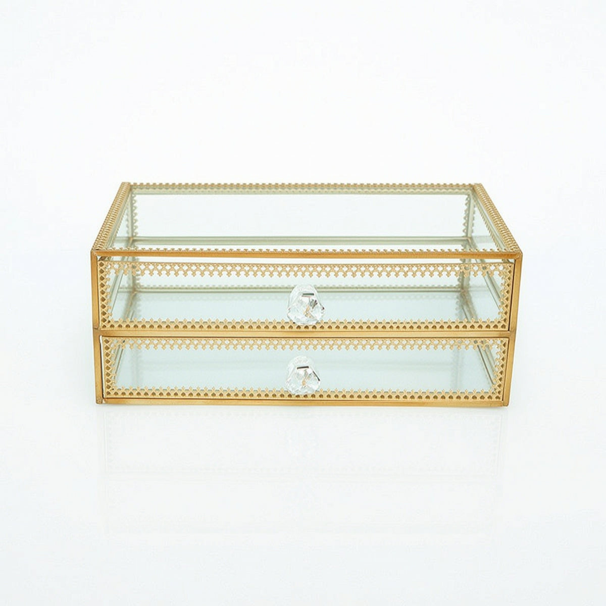 Jewelry Box with Drawers Transparent Glass Jewelry Box Pressure-Resistant