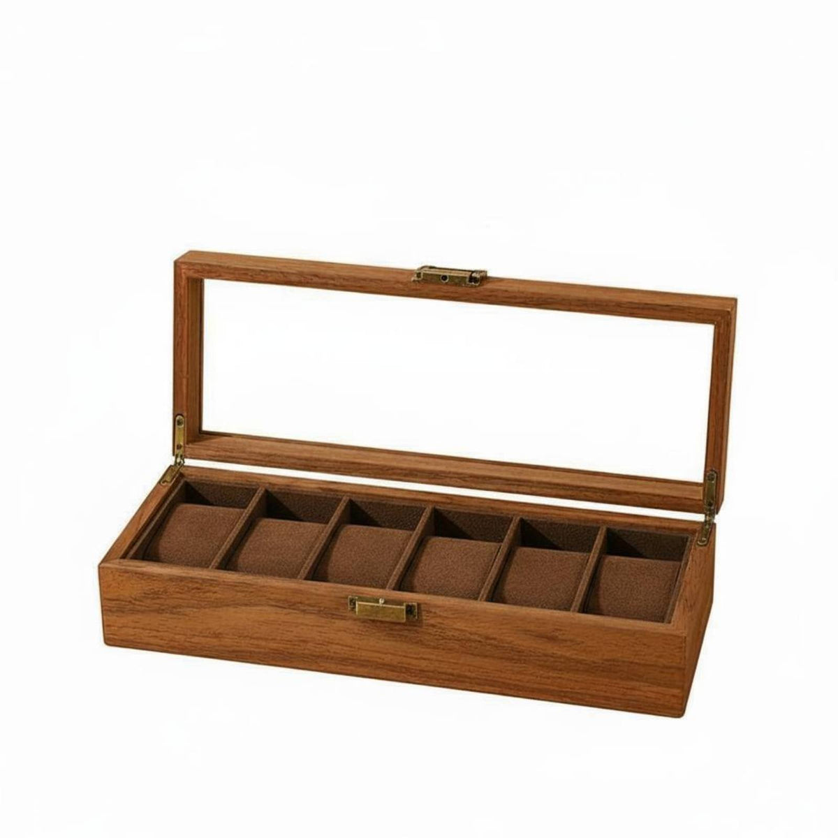 Wood Grain Watch Storage Box Multi-Functional Watch Collection Display Case Large Capacity Metal Clasp