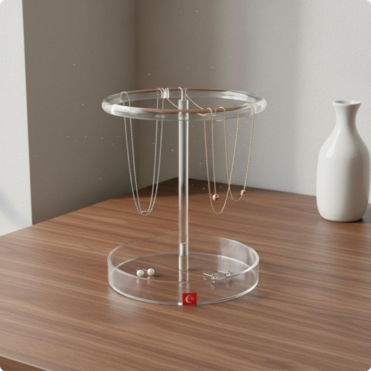 Jewelry Display Transparent Acrylic Earring Holder Stand Multi-Tier for Bedroom