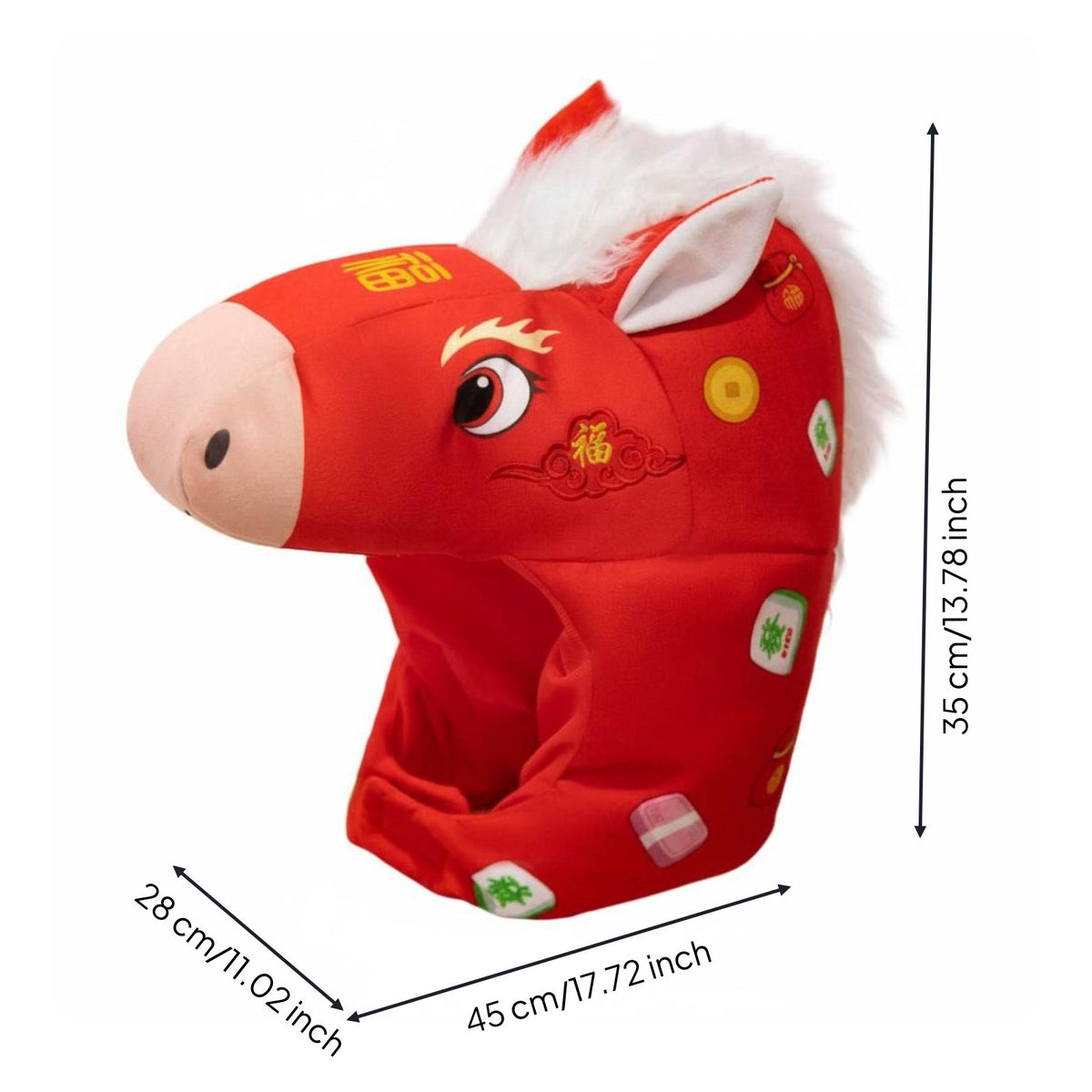 Soft Horse Head Hat Photo Prop Soft Animal Costume Headpiece for Photoshoots