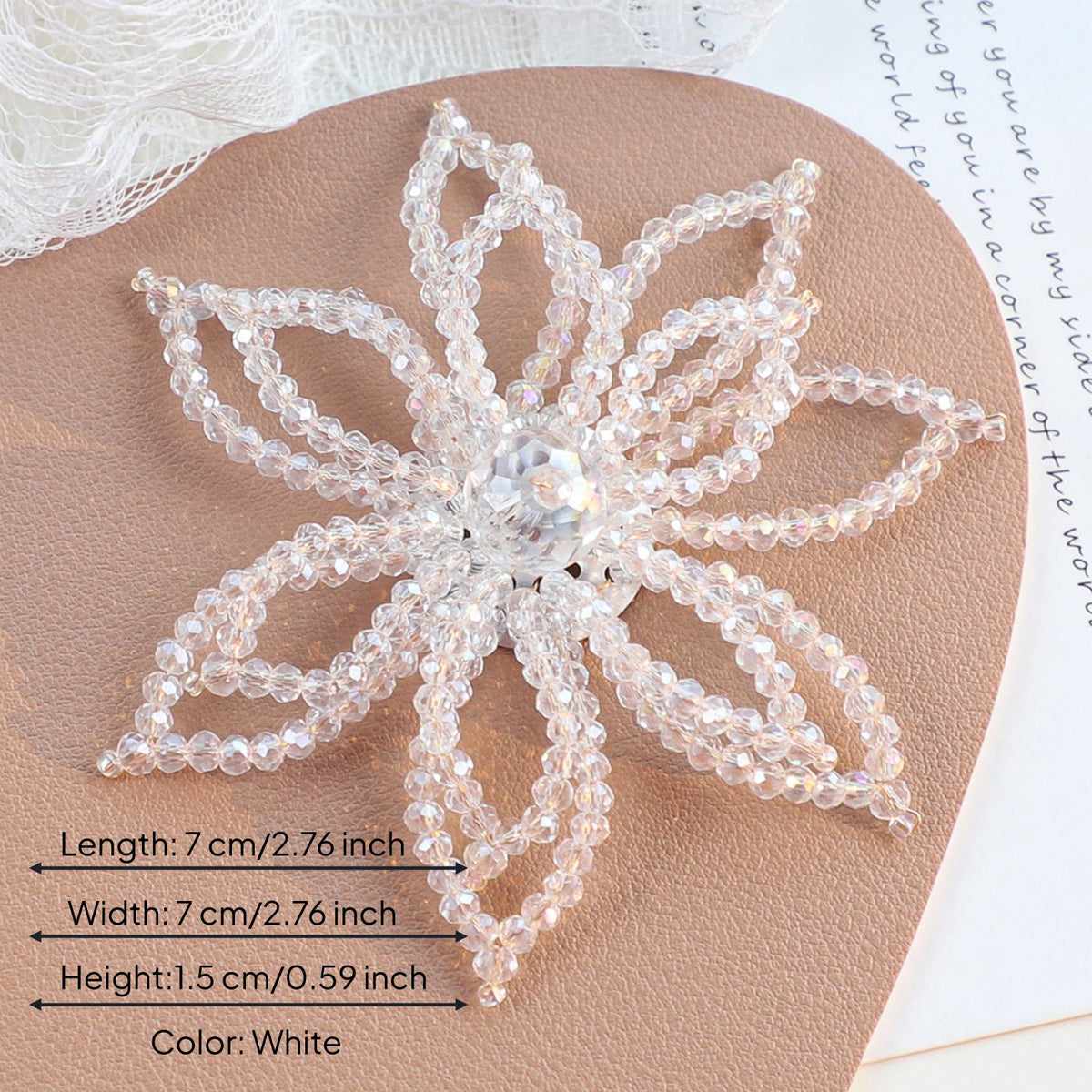 Crystal Flower Embellishment Handmade Sew-on Crystal Flower Elegant