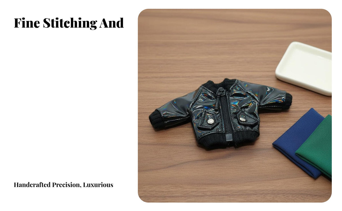 OB11 Doll Jacket Coating effect/12 Scale Doll Clothes Functional Zipper