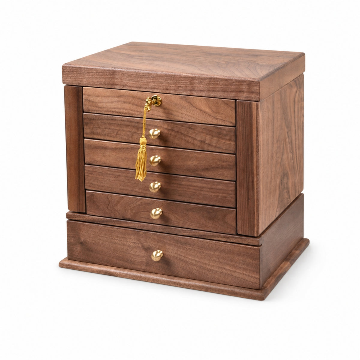Makeup Organizer with Drawers Wood-Grain Cosmetics Storage Box Sturdy for Women