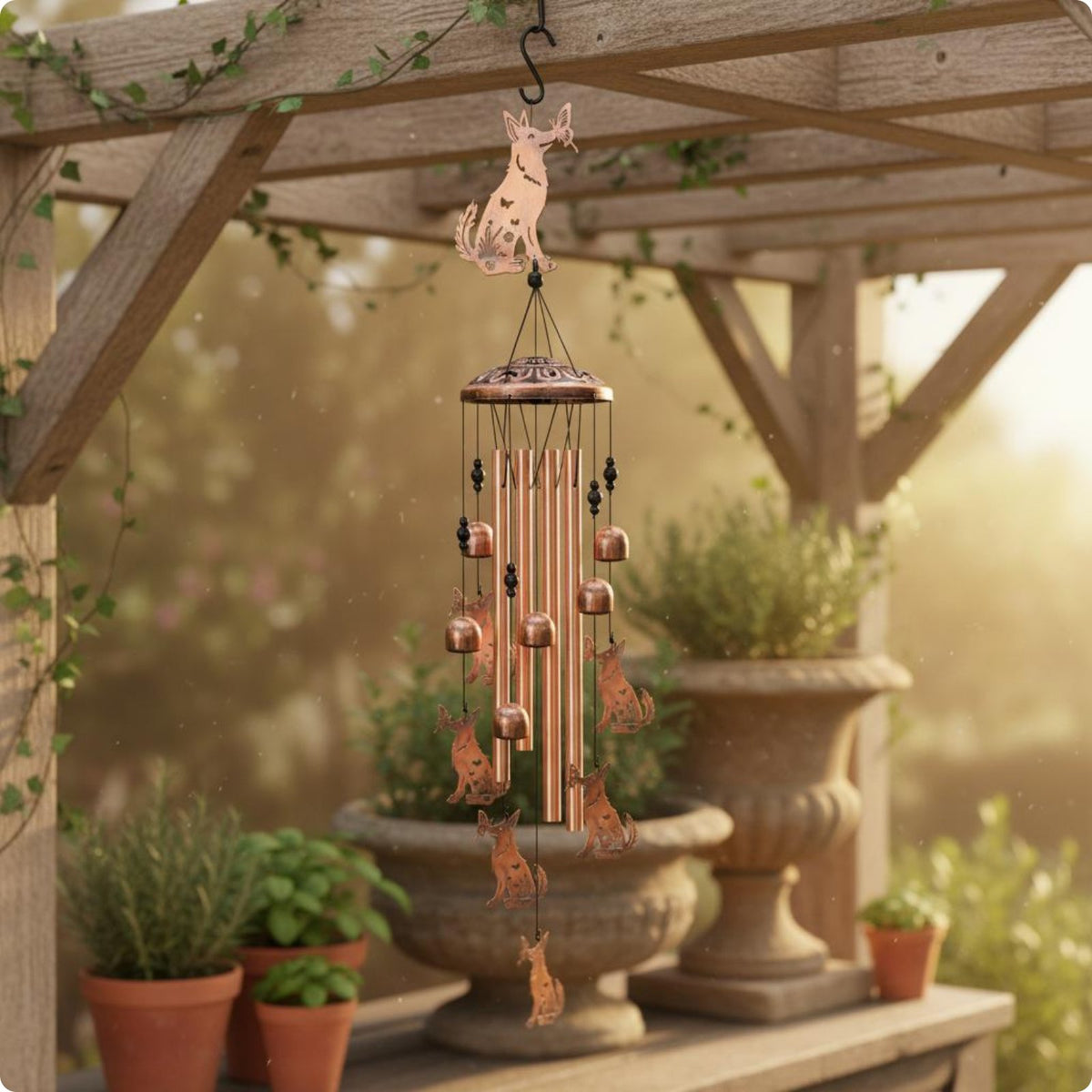 Creature Wind Chime Bell-Shaped Pendants Hanging Ornament Layered Design