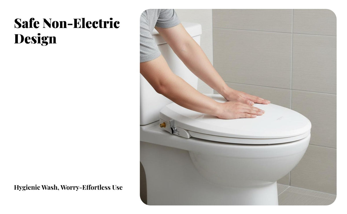 Posterior and Feminine Wash Self-Cleaning Bidet Seat Retractable Nozzles Self-Cleaning Bidet Easy to Clean Ergonomic Design for Homeowners, Families, Seniors, Restroom, Home, Apartment