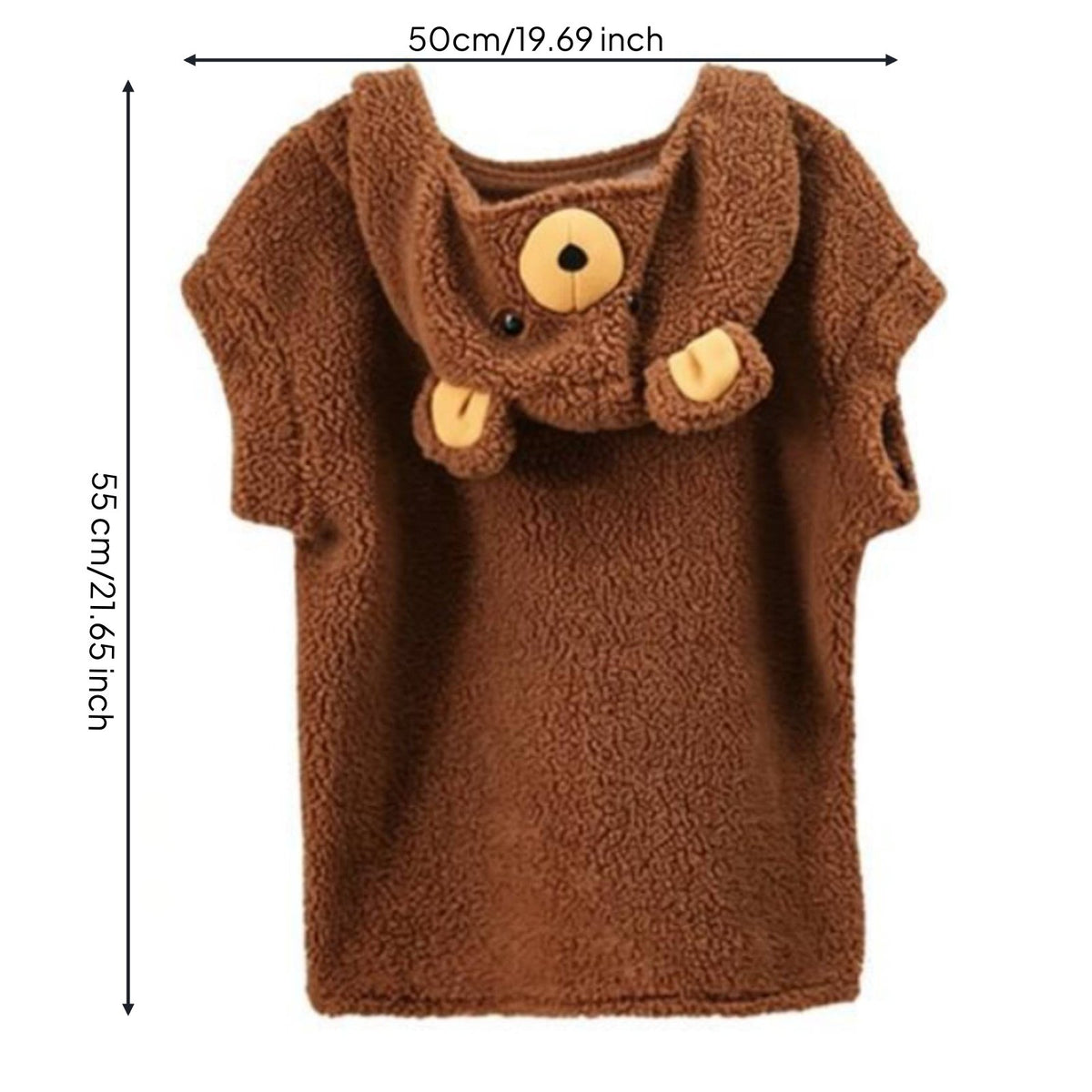 Bear Costume Funny Hooded Bear Costume Fleece Lined for Adults, Teens