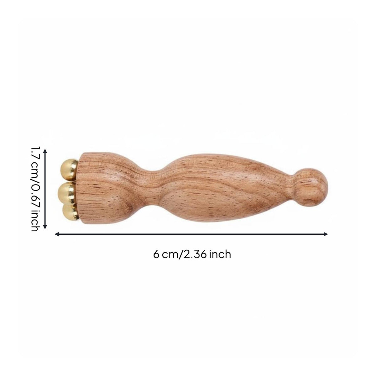 Brass Bead Massage Tool Multifunctional Wooden Facial Massager Portable for Spa