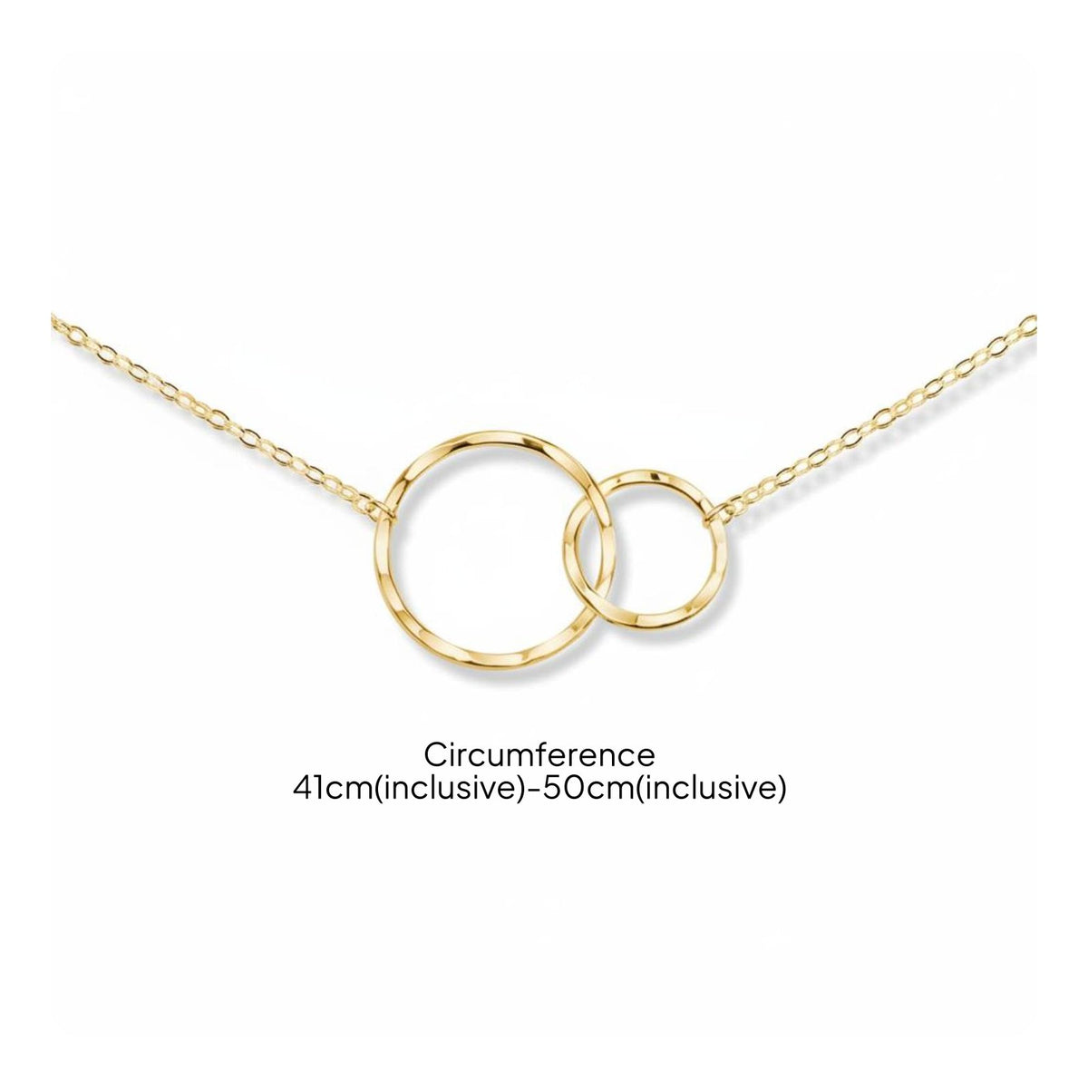 Double Circle Pendant Necklace Minimalist Design Interlocking rings Necklace Versatile Women's Jewelry for Anniversary, Birthday