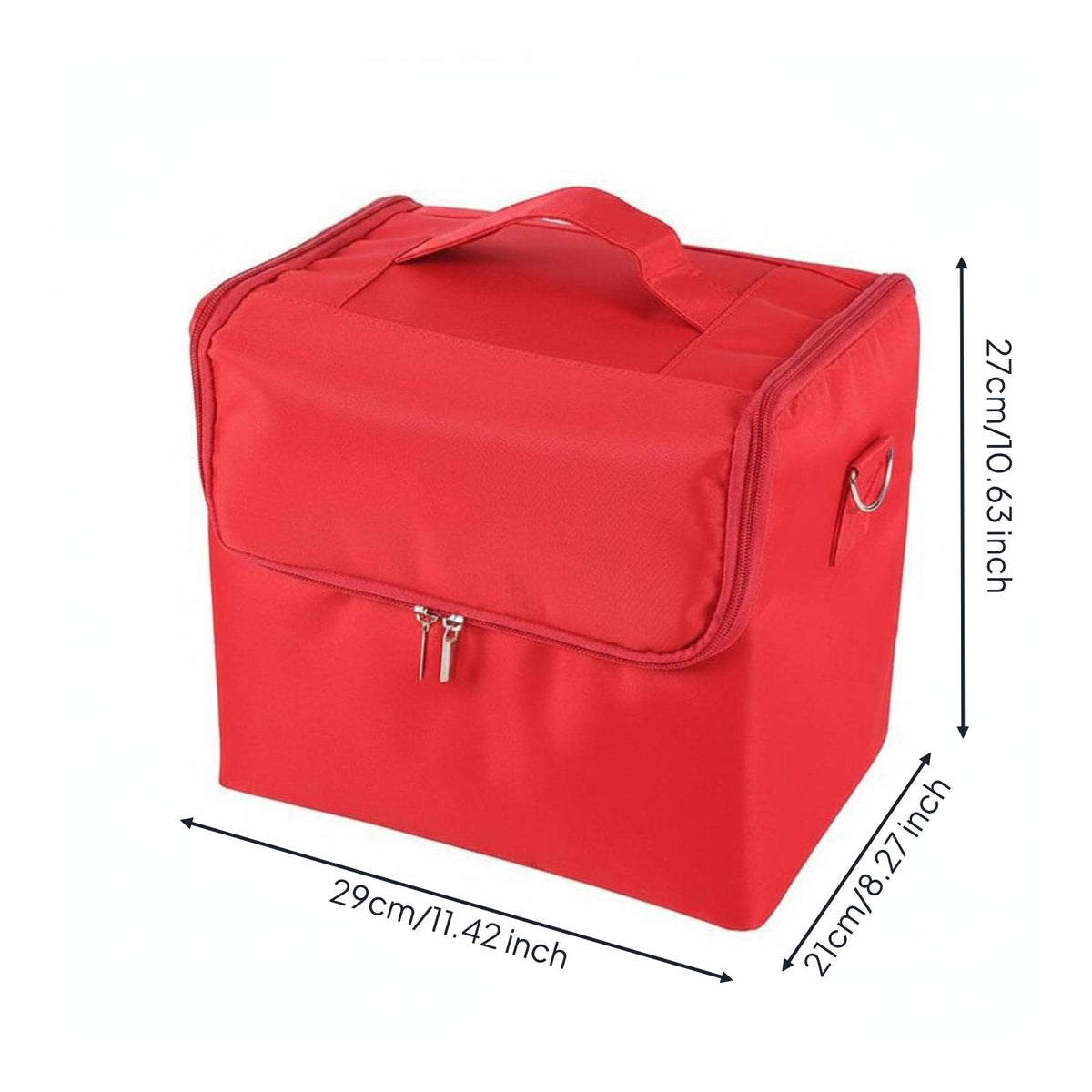 Large Capacity Cosmetic Travel Bag Multi-Layer Design Large Makeup Train Case
