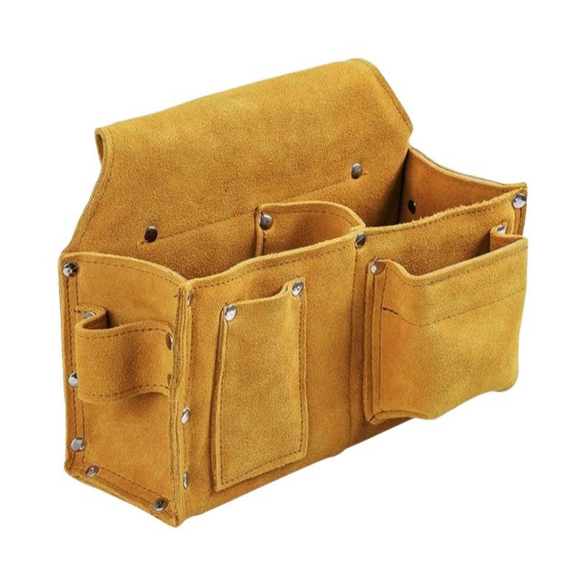 Double-tier leather nail pouch