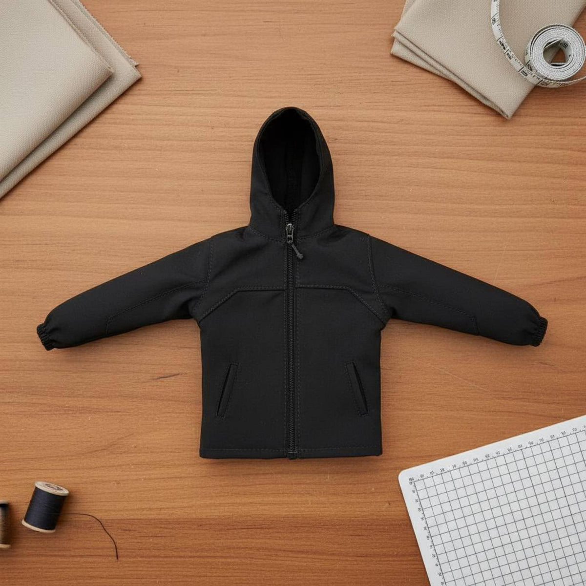 1:6 Scale Hooded Jacket Functional Fastener 1:6 Scale Combatant Coat Miniature Windbreaker Fashionable Design Action Figure Zip