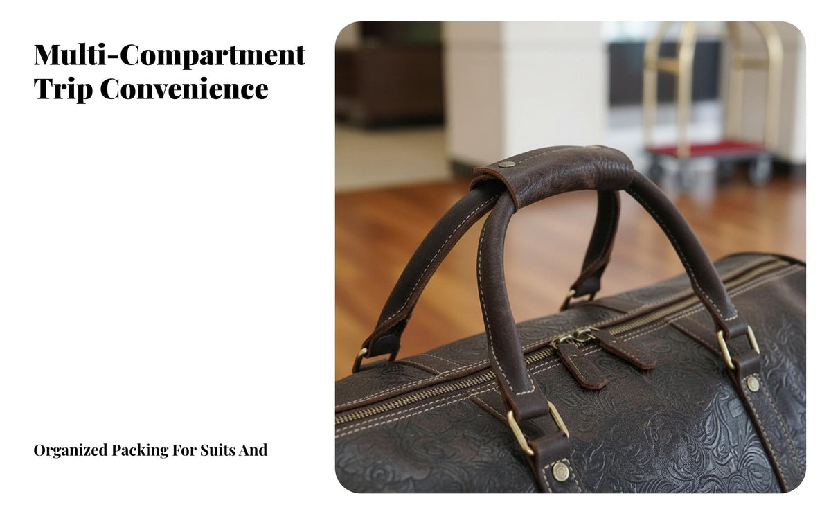 Large Capacity Wheeled Garment Duffel Retro Design Convertible Garment Bag Adjustable Trolley Handle Rolling Luggage Multiple Carrying Options for Business Travelers, Professionals, Men, Short Trip Getaways, Airports