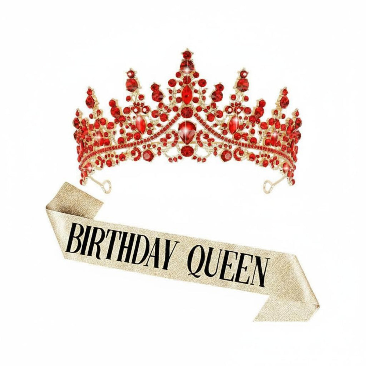 2 Pieces Birthday Queen Crown and Sash Sparkling Crystal S Birthday Crown and Sash Set Silver Princess Tiara Elegant Design