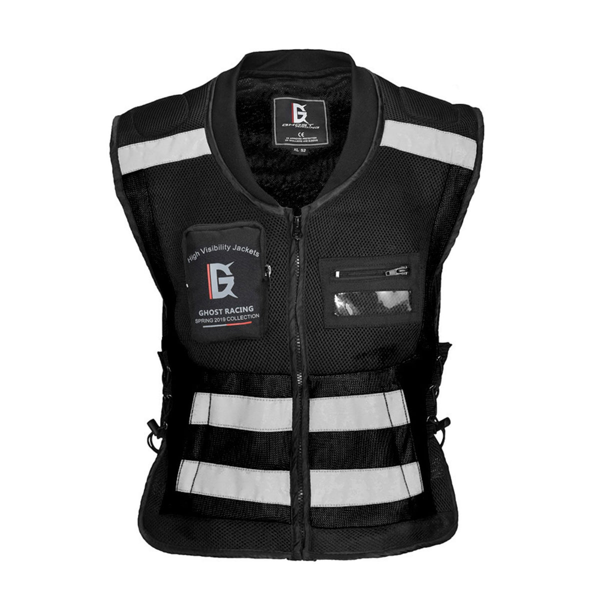 Motorcycle Reflective Vest Wear-Resistant Biker Safety Vest Safeguarding Clothing Long-Lasting Fastener Closure for Night