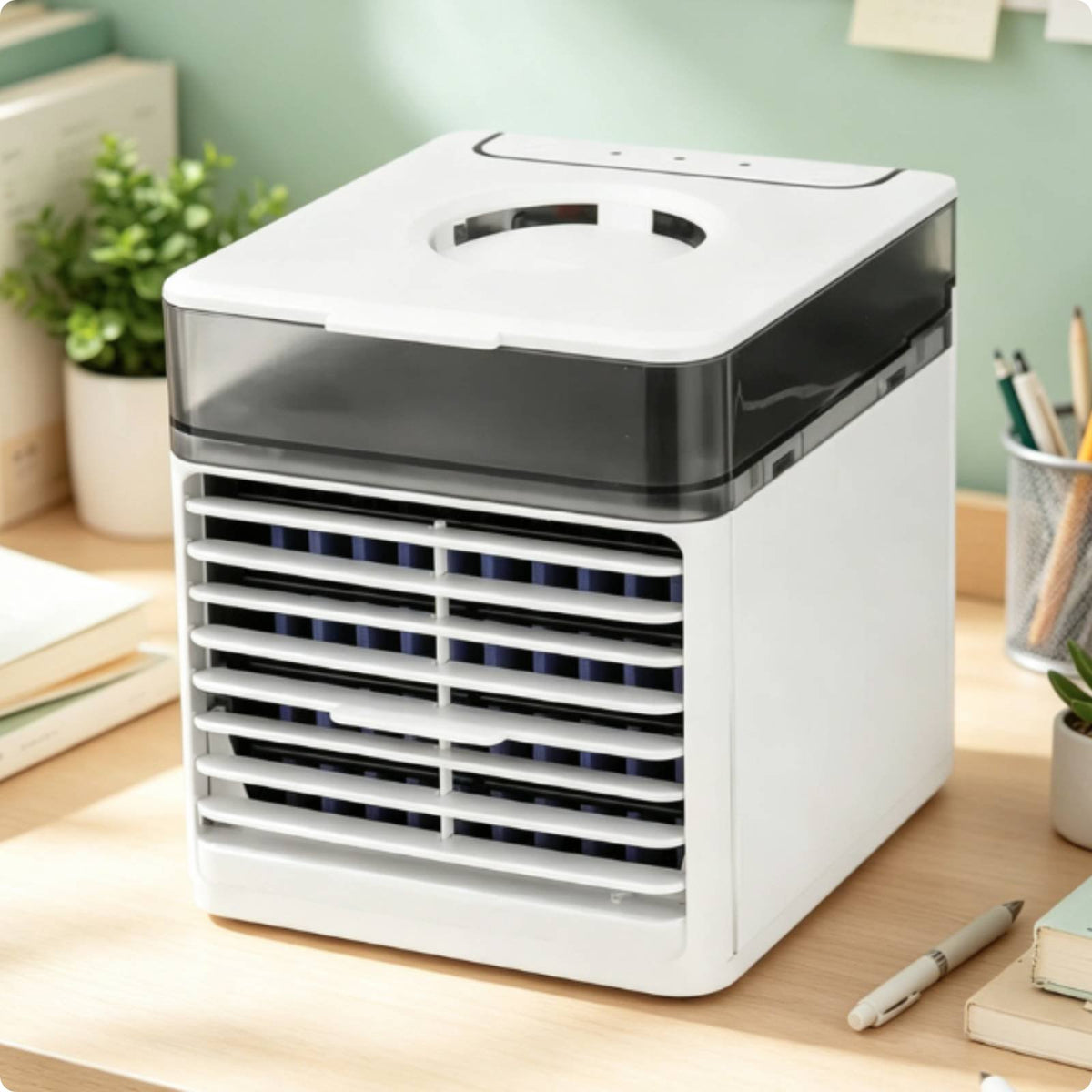 USB Desktop Air Cooler Compact Desktop Air Conditioner Quiet for Home, Students