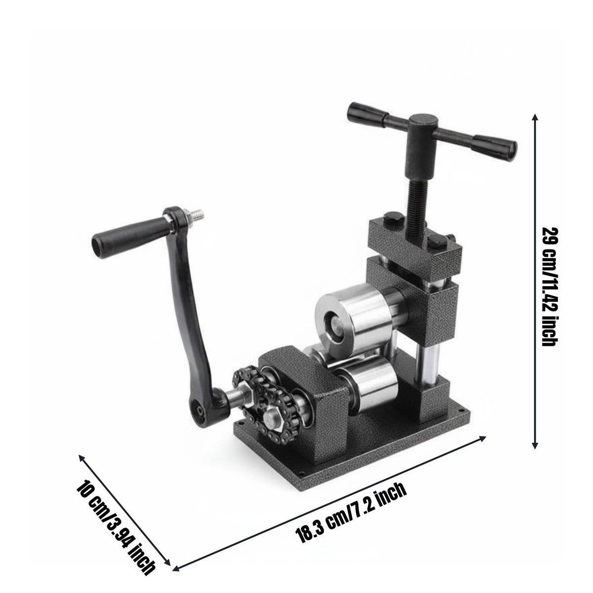 Hand Crank Rolling Mill 2-in-1 Multifunction Band Press Bender Tool Heavy-Duty